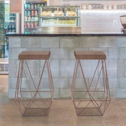 Banqueta Luci Bronze Suede Mascavo Iben Móveis - 2