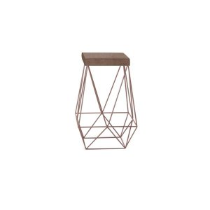 Banqueta Luci Bronze Suede Mascavo Iben Móveis