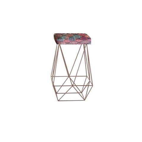 Banqueta Luci Bronze Estampado Iben Móveis