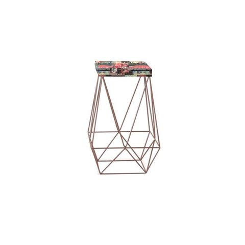 Banqueta Luci Bronze Estampa Bar Iben Móveis