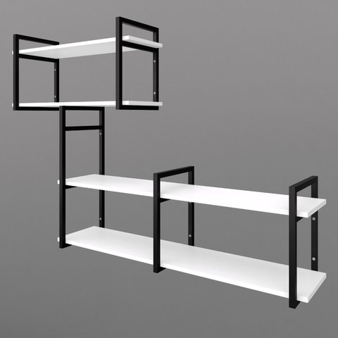 Nicho com Prateleira Decorativo Estilo Industrial Suspenso com Ferro e Madeira