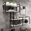 Ver imagem 2 de Nicho com Prateleira Decorativo Estilo Industrial Suspenso com Ferro e Madeira