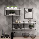 Ver imagem 3 de Nicho com Prateleira Decorativo Estilo Industrial Suspenso com Ferro e Madeira