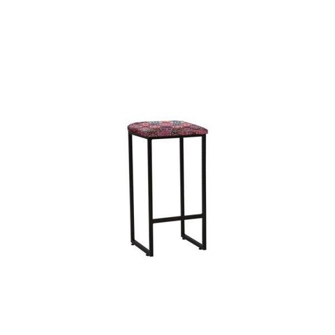 Banqueta Donna Preta Estampada Iben Móveis