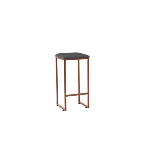 Banqueta Donna Bronze Veludo Cinza Iben Móveis