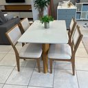 Ver imagem 4 de Conjunto Mesa de Jantar C/ Tampo de Vidro 1,20m + 4 Cadeiras