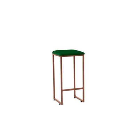 Banqueta Donna Bronze Suede Verde Iben Móveis