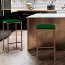 Ver imagem 2 de Banqueta Donna Bronze Suede Verde Iben Móveis