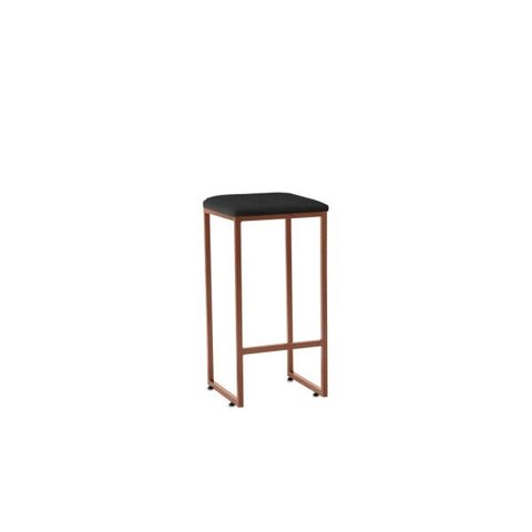 Banqueta Donna Bronze Suede Preta Iben Móveis