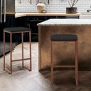 Ver imagem 2 de Banqueta Donna Bronze Suede Preta Iben Móveis