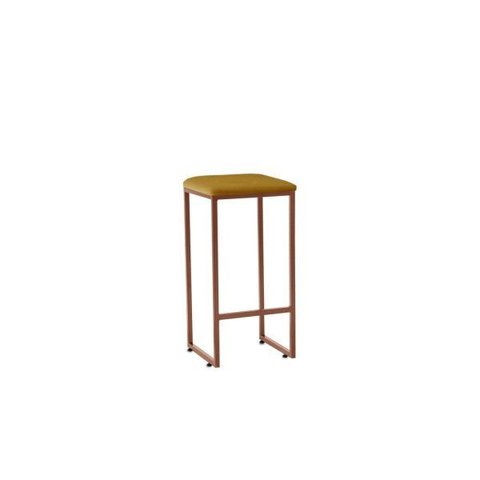 Banqueta Donna Bronze Suede Mostarda Iben Móveis