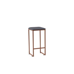 Banqueta Donna Bronze Linho Cinza Iben Móveis