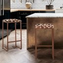 Ver imagem 2 de Banqueta Donna Bronze Estampa Triangulo Iben Móveis