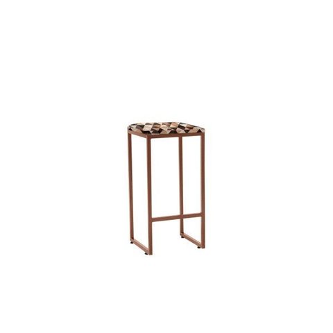 Banqueta Donna Bronze Estampa Triangulo Iben Móveis