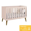 Ver imagem 4 de Dormitório Infantil Theo 3 Portas, Cômoda 6 Gavetas, Berço, Mesa de Canto Rosa Fosco com Pés Amadeir