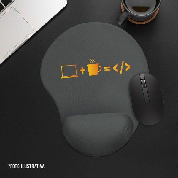 Mouse pad Ergonômico Computador Mais Café É Igual Código - 2