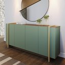 Ver imagem 1 de Buffet Miami 160cm 4 Portas Prateleira Reforçada Hortelã Amêndoa