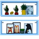 Ver imagem 1 de Kit 2 Nicho Retangular Azul Claro 70x20x10p Mdf Decorativo