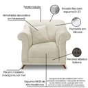 Ver imagem 7 de Kit 2 Poltronas e Sofá Living 2 Lugares 1,80m Vênus Veludo Bege Pés Castanho - Pallazio