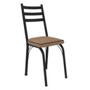 Ver imagem 3 de Kit 8 Cadeiras de Cozinha Luisiana Estampado Rattan Bege Pés de Ferro Preto - Pallazio