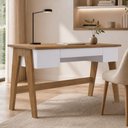Ver imagem 1 de Mesa Escrivaninha Soul Vintage 3 Gavetas MDP 150cm Off White Lyam Decor