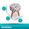 Kit 2 Puff Redondo Estampado para Sala e Quarto Suede Mosaico - 5