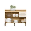 Ver imagem 3 de Balcão Intenza com Tampo 120 Cm com 3 Portas e 2 Gavetas Freijo/off White