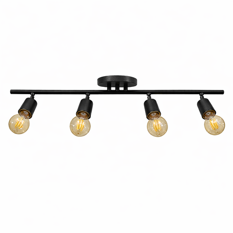 Spot Trilho Koppla Aluminio Teto e27 4 Luzes Lumini Lab - Preto Microtextura
