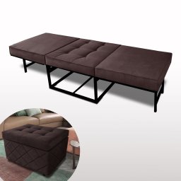 Puf Cama PC01_MM 04 que se Transforma em Sofá Cama Resistente e Confortável em SUED - 3