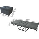 Ver imagem 5 de Puf Cama Pc01_mm 04 que Se Transforma em Sofá Cama Resistente e Confortável em Sued