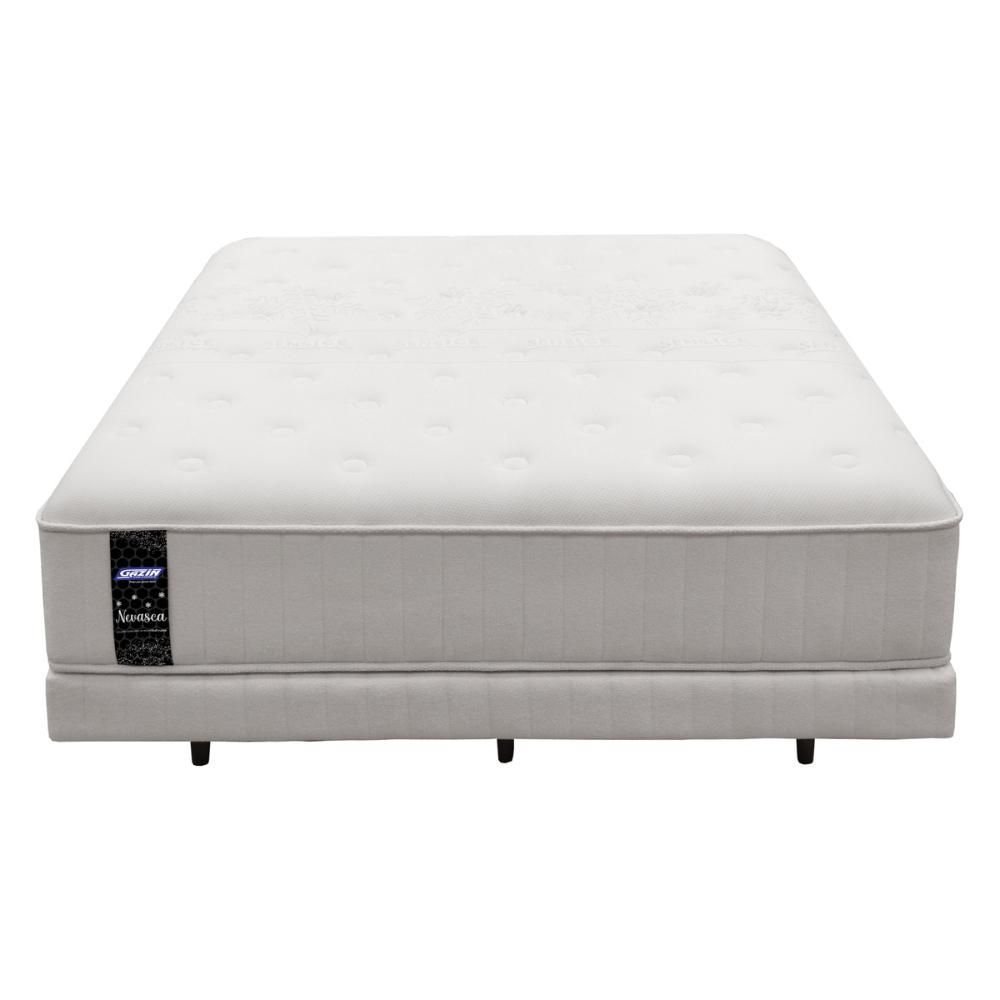 Cama Box Conjugado Queen com Colchão (158x64x198) Nevasca Gazin