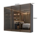 Ver imagem 4 de Roupeiro Veneto MDF com LED 274,5x230cm 3 Portas Reflecta Cinza 1000