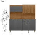 Ver mais imagens de Cozinha Compacta 7 Portas 2 Gavetas Pitaya Amendola/grafito Demóbile