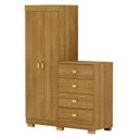 Ver imagem 1 de Guarda Roupa Cômoda 4 Gavetas 120cm Rita Nature V02 - Mpozenato