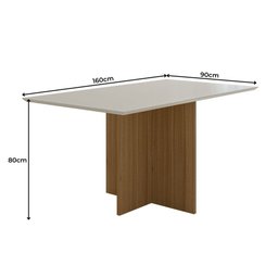Mesa de Jantar Retangular 160cm Helo Poliman Móveis - 3
