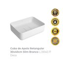 Ver imagem 2 de Cuba de Apoio Retangular 30x40cm Slim Branco L.13040.17 Deca