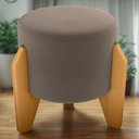 Ver imagem 2 de Puff Decorativo para Sala Luxo 44x44 Cm Veludo Marrom Claro Milani Store