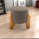 Ver imagem 6 de Puff Decorativo para Sala Luxo 44x44 Cm Veludo Marrom Claro Milani Store