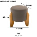 Ver imagem 3 de Puff Decorativo para Sala Luxo 44x44 Cm Veludo Marrom Claro Milani Store