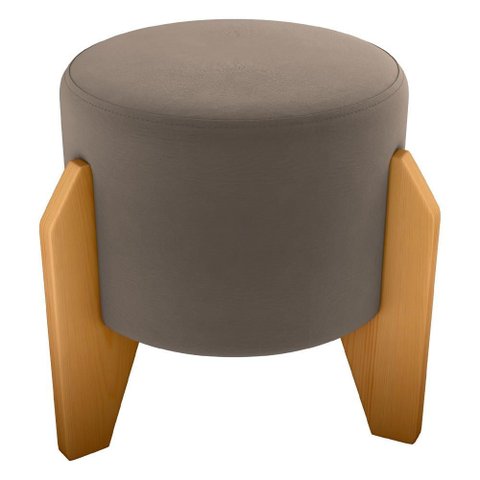 Puff Decorativo para Sala Luxo 44x44 Cm Veludo Marrom Claro Milani Store