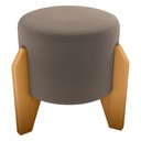 Ver imagem 1 de Puff Decorativo para Sala Luxo 44x44 Cm Veludo Marrom Claro Milani Store