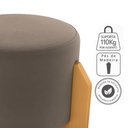 Ver imagem 4 de Puff Decorativo para Sala Luxo 44x44 Cm Veludo Marrom Claro Milani Store