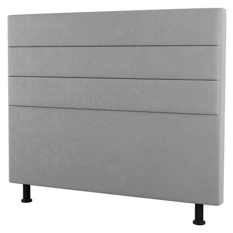 Cabeceira Cama Box Casal Malik 140cm Suede Cinza Claro - Desk Design
