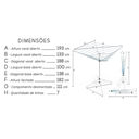 Ver mais imagens de Varal De Chão Aço Carbono Retrátil Giratório Reforçado 7 Cordas Durável Varal Sul