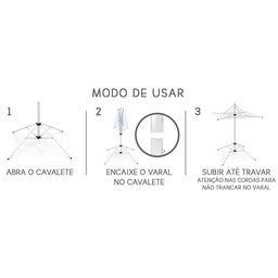 Varal De Chão Aço Carbono Retrátil Giratório Reforçado 5 Cordas Durável Varal Sul - 7