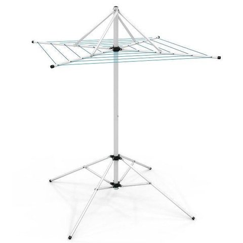 Varal de Chão Aço Carbono Retrátil Giratório Reforçado 5 Cordas Durável Varal Sul