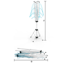 Ver imagem 5 de Varal De Chão Aço Carbono Retrátil Giratório Reforçado 4 Cordas Durável Varal Sul