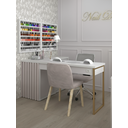 Ver imagem 2 de Mesa Nails Premium Ripado 167x117cm com Aspirador e Pé de Ferro - Branco/rosa
