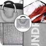 Cesto de Roupa Cinza Tipo Linho Laundry Alça de Alumínio - 3