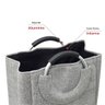Cesto de Roupa Cinza Tipo Linho Laundry Alça de Alumínio - 4